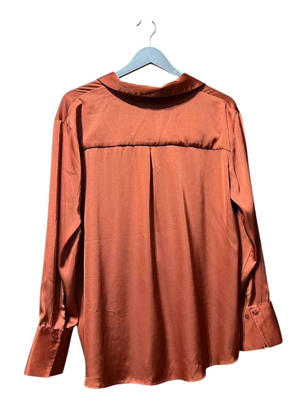 Cupcakes and Cashmere Satin Button Down Blouse – Large - Picture 3 of 5